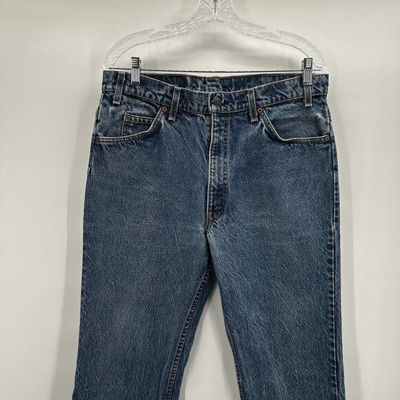 Vintage 70s Levis 517 Denim Jeans 36X30 Orange Tab Boot Cut - Picture 2 of 16